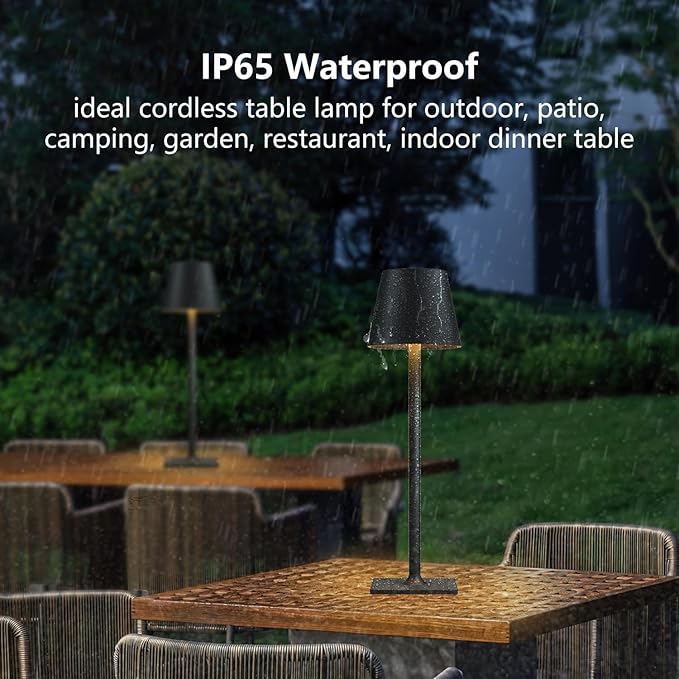 Cordless Table Lamp Rechargeable Lamps: 6000mAh Battery Operated Table Lamp