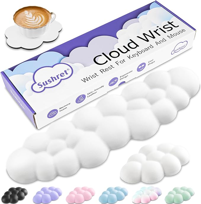 Cloud Wrist Rest Keyboard, Cloud Keyboard Wrist Pad Set