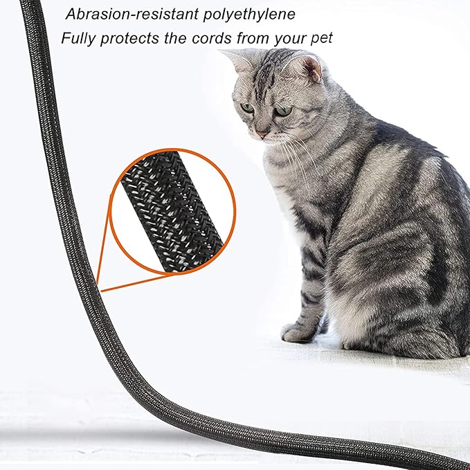 CrocSee 10ft - 1 inch Braided Cable Management Sleeve Cord Protector -