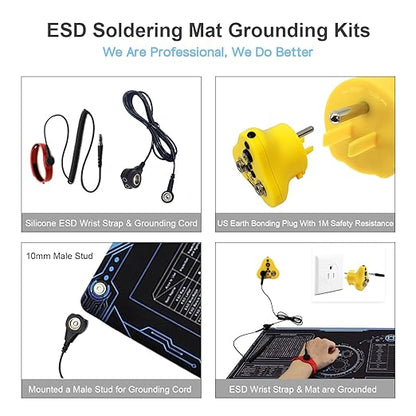 KooMall 24x16 Inch Anti Static Rubber Mat Kit