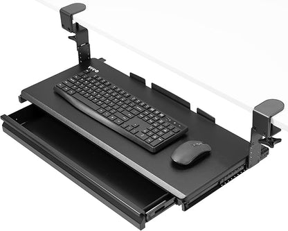 VIVO Large Height Adjustable Clamp-on Keyboard Tray, Extra Sturdy Pull Out