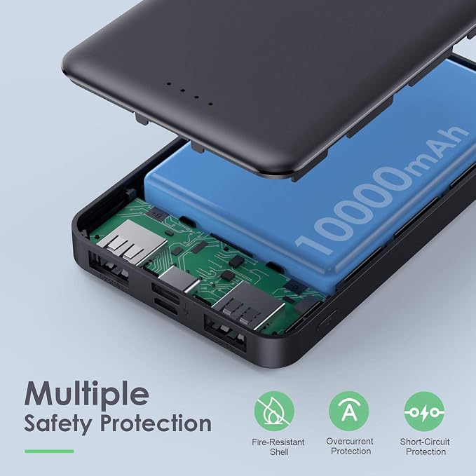 Portable Charger Power Bank 10000mAh, Ultra Slim Portable Phone Charger