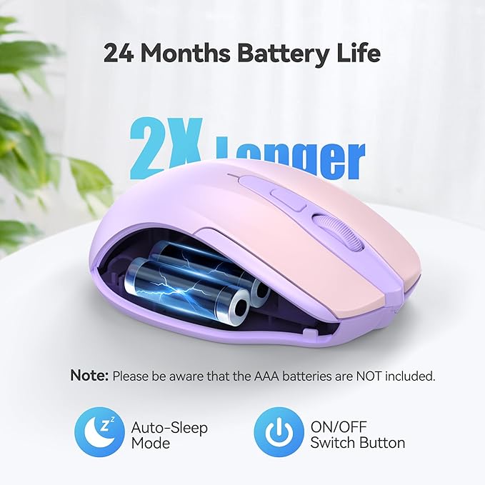 TECKNET Wireless Mouse, 2.4G Ergonomic Optical Mouse, Computer Mouse