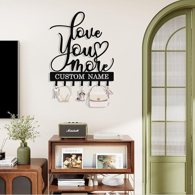 Personalized Key Holder Wall Mount, Custom Metal Key Rack Key Holder