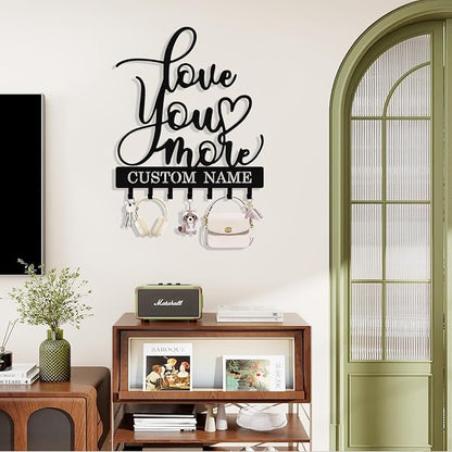 Personalized Key Holder Wall Mount, Custom Metal Key Rack Key Holder