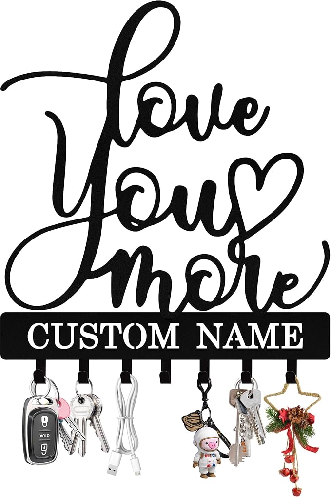 Personalized Key Holder Wall Mount, Custom Metal Key Rack Key Holder