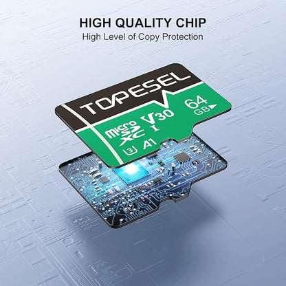 TOPESEL Micro SD Card high Speed 90mb per Second TF Card 4K Recording Memory