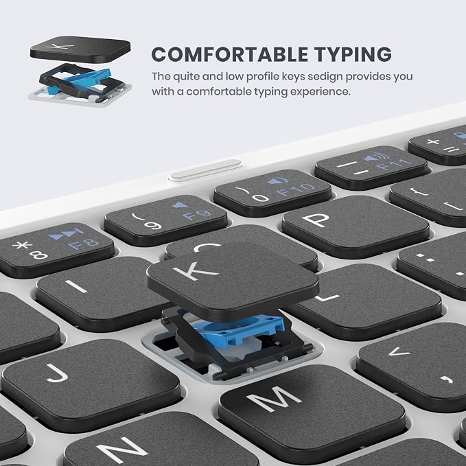 Foldable Bluetooth Keyboard, Portable Full Size Folding Keyboard