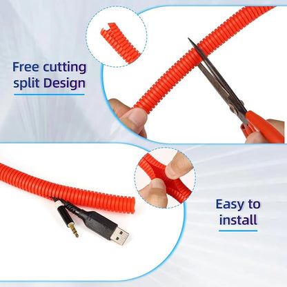 Split Wire Loom Tubing, 25ft Cord Protectors from Pets No Chew, Flexible Wire