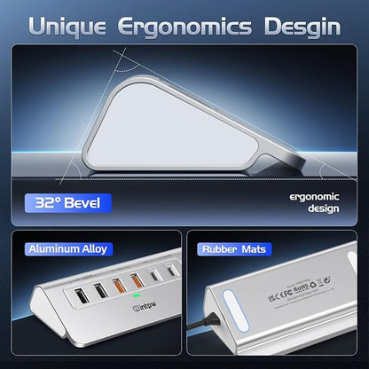 USB C Hub Ethernet, 10Gbps USB Docking Station 10-in-1