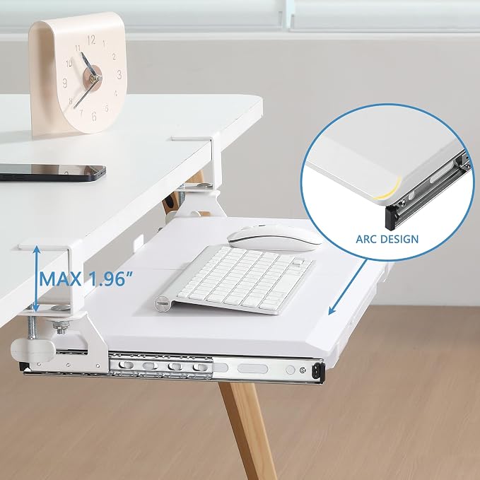 ETHU Keyboard Tray Under Desk, Pull Out Keyboard & Mouse Tray