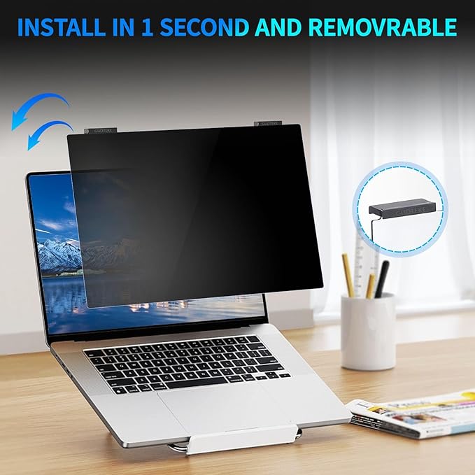 Laptop Privacy Screen 13.3 inch, 9H Hanging Privacy Screen
