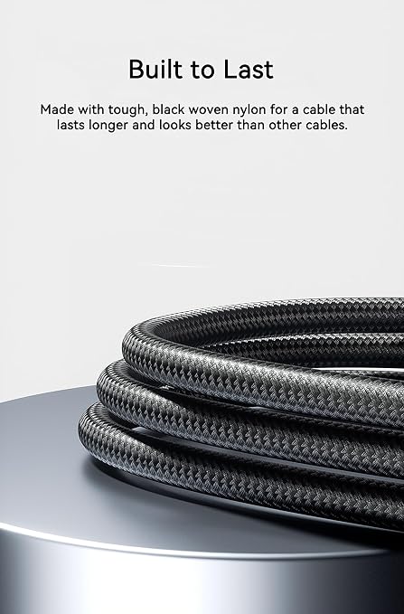 Black USB C Cable for iPhone 16 Charger MFi Certified Woven USB-A to USB-C