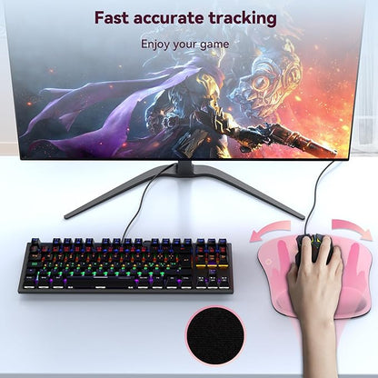 TECKNET 2 Pack Mouse Pad with Wrist Support, Ergonomic Gaming Mouse Pad Pain