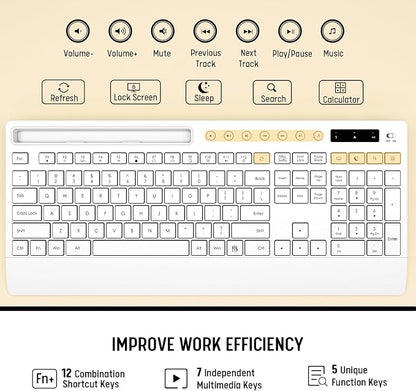 White Wireless Keyboard and Mouse Combo