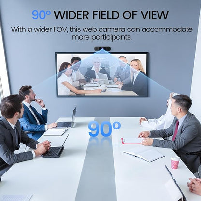 EMEET 1080P Webcam with Microphone, C960 Web Cam, 2 Mics, 90° FOV, USB Type-A &
