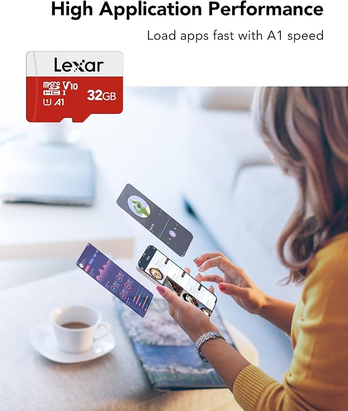 Lexar E-Series 32GB Micro SD Card, microSDHC UHS-I Flash Memory Card