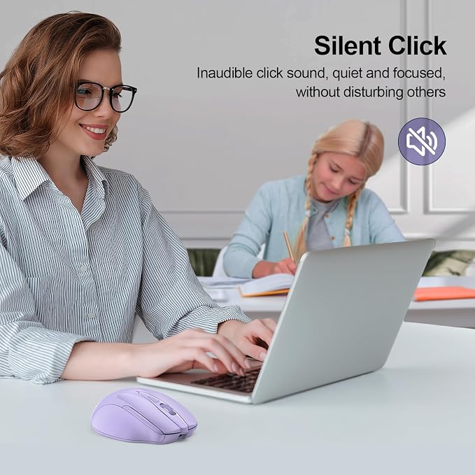 TECKNET Wireless Mouse Rechargeable 4800 DPI Silent USB A & Bluetooth Mouse 6