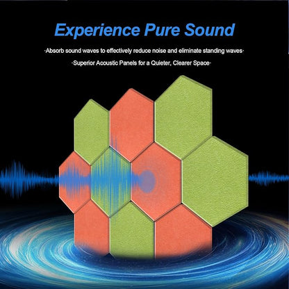 Mollywell Hexagon Acoustic Panels, High Density, Soundproofing, Decorative