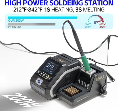 FNIRSI DWS-200 200W Precision Digital Soldering Station Kit,