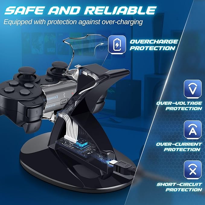 TNP Compatible with PS3 Controller Charger Stand