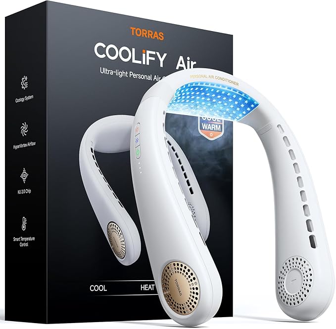 TORRAS COOLiFY Air Neck Fan Air Conditioner, 3D Airflow, Light Portable Fan