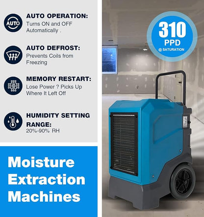 MOUNTO 310 Pints LGR Commercial Dehumidifier