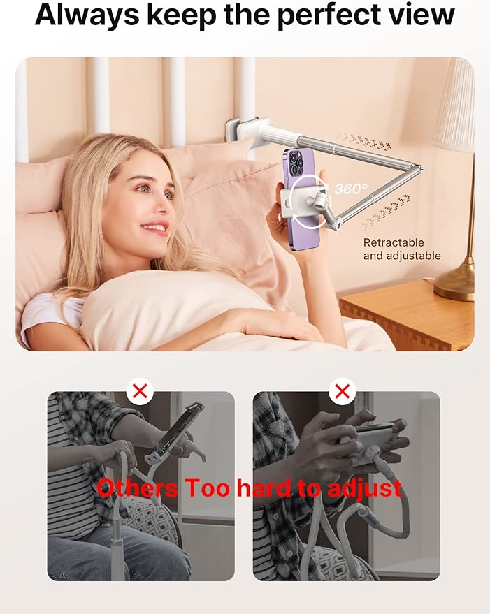 JSAUX Phone Holder for Desk and Bed Compatible