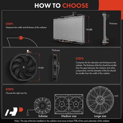A-Premium 12'' 12 inch Slim Fan Pull Universal Electric Radiator Cooling Fan