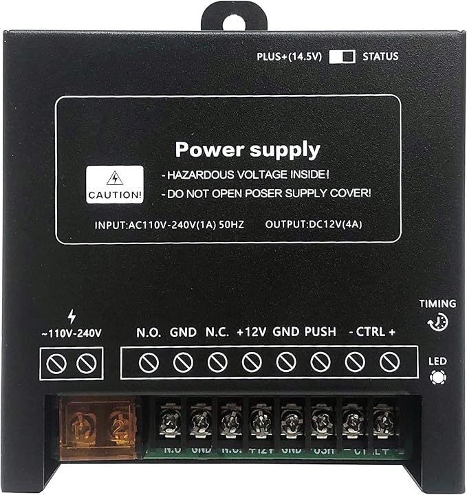 Waterproof Electric Magnetic Fingerprint Door Access Control Kit - 1200 lb