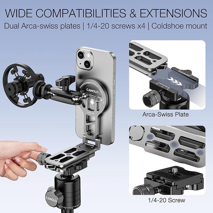 Magnetic Pocket Phone Tripod Foldable Compatible