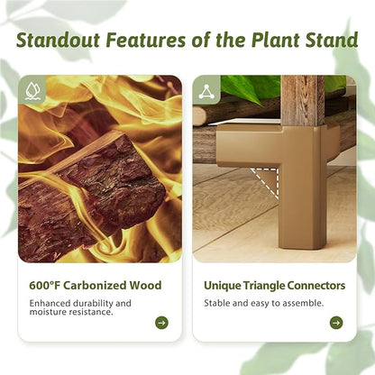 Plant Stand Indoor Outdoor 63" Tall Plant Shelf for Plants 12-Tier Large Plant Sheves for Living Room Heavy Duty Plant Rack Garden Balcony Patio Hanging Planter