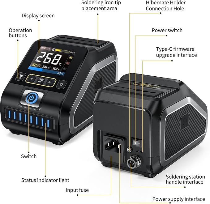 FNIRSI DWS-200 200W Precision Digital Soldering Station Kit,