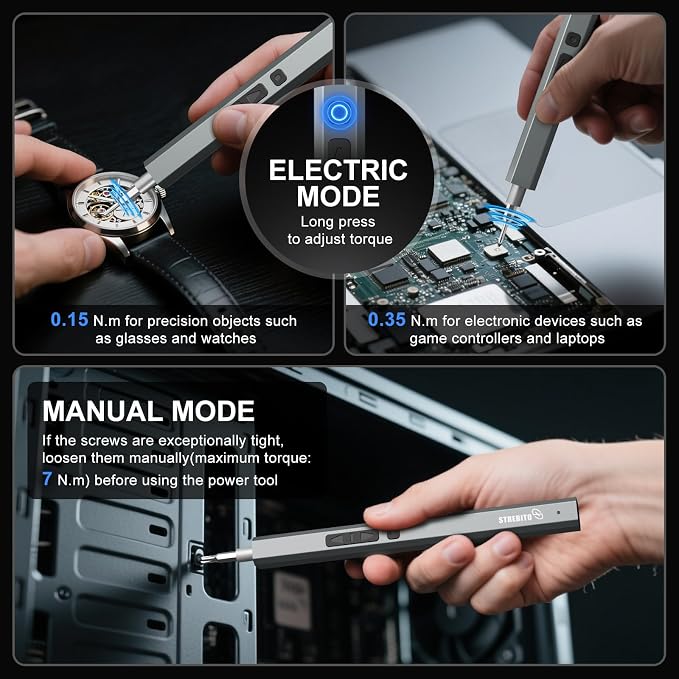 STREBITO Electric Screwdriver, 144-in-1 Precision Screwdriver Set, 120 Magnetic