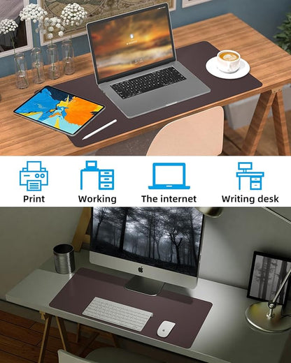 Non-Slip Desk mat, PULeather Desk Pad Protector, Office Desk Mat, Large Mouse