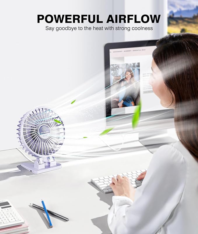 JZCreater USB Desk Fan, Mini Fan Portable, 3 Speeds Desktop Table Cooling Fan