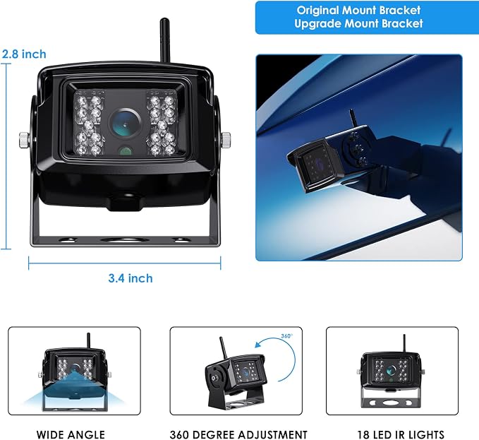 1080P FHD Digital Wireless Backup Camera System Kit