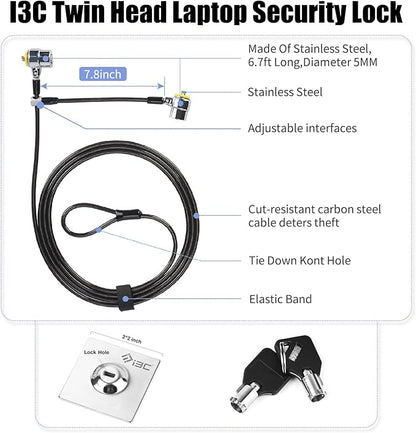 I3C Laptop Lock, Combination Security Lock Cable