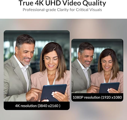 4K Conference Room Camera System, AI Auto-Tracking PTZ Camera 3x Optical/5x