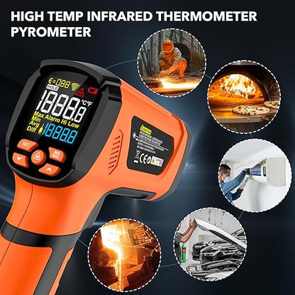 -40℉~3632℉, MESTEK Infrared Thermometer Temperature Gun, High Temp Thermometer