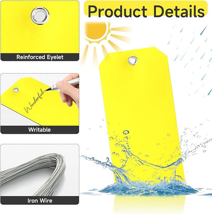 100 Pcs Waterproof Tags Writable Plastic Tags