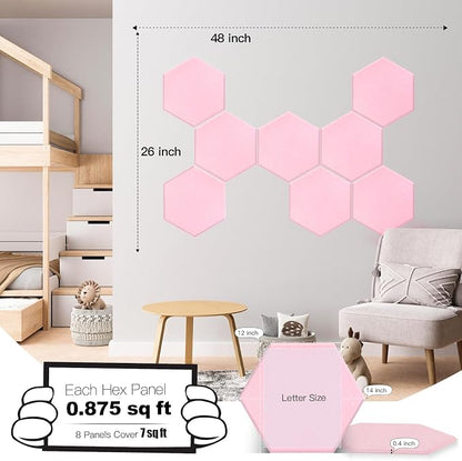 Mollywell Hexagon Acoustic Panels, High Density, Soundproofing, Decorative