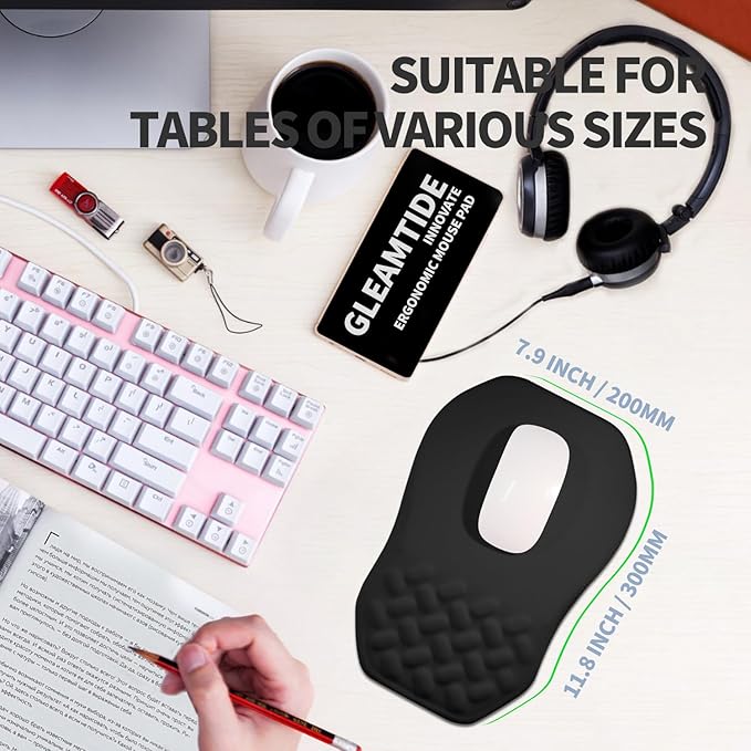 Ergonomic Raised Mouse Pad Wrist Support