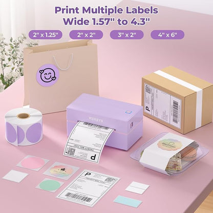 MUNBYN Bluetooth Thermal Label Printer, 130B Wireless 4x6 Shipping Label Printer