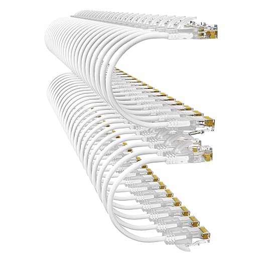 Cat6a Patch Cables 1ft Slim, Cat6 Ethernet Patch Cable Pure Copper, Flexible