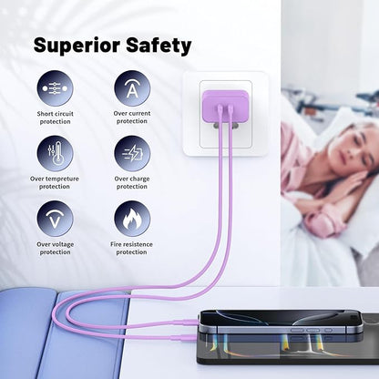 iPhone 16 15 Pro Max Charger Fast Charging, 45W Dual Port USB C Fast Charger