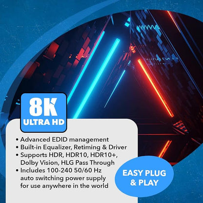 OREI 8K HDMI Splitter 1 X 2, Duplicate