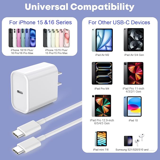 Fast Charger for iPhone 16/15 Charger, 10FT Extra Long Fast Charging 3Pack