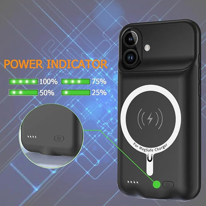 Battery Case for iPhone 16, Upgraded 10000mAh Ultra-Slim Rechargeable Portable
