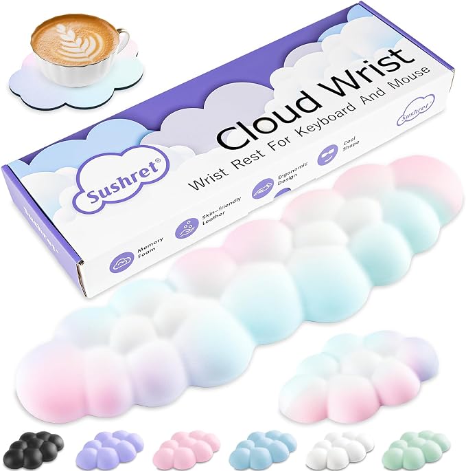 Cloud Wrist Rest Keyboard, Cloud Keyboard Wrist Pad Set